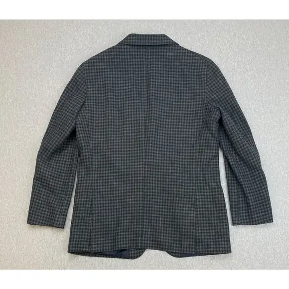 Jos A Bank Blazer Mens 42R Check Cotton Wool Blend Slim Fit 2-Button